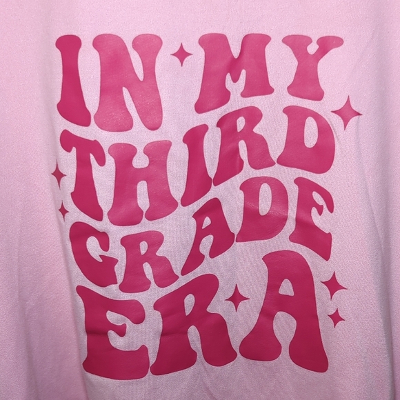 "In My Third Grade Era" Pink T-shirt Swifty-themed Girls Size 130 / US Size 8 - Picture 2 of 4